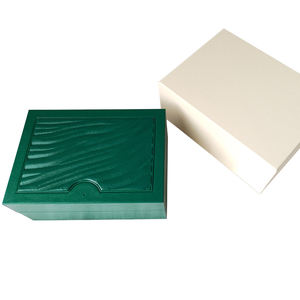 Green Custom <b>Wood</b> <b>Watch</b> Box with Protective PU and MDF Material High End Brands Packaging Case with Certificate Book - Product Image 6
