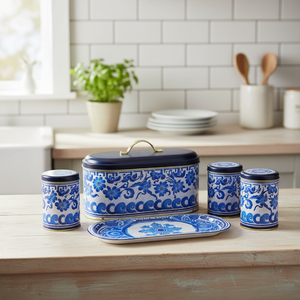 Evle Rive Bleu คอลเลกชัน5ชิ้นขนมปังโลหะและเครื่องเทศชุด - Product Image 3