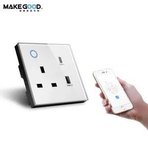 Tuya Thiết Bị Thông Minh Tường Thông Minh Ổ Cắm Và Công Tắc Anh Tiêu Chuẩn USB-C Loại C Ổ Cắm Điện Con Bảo Vệ Wifi Ổ Cắm Thông Minh