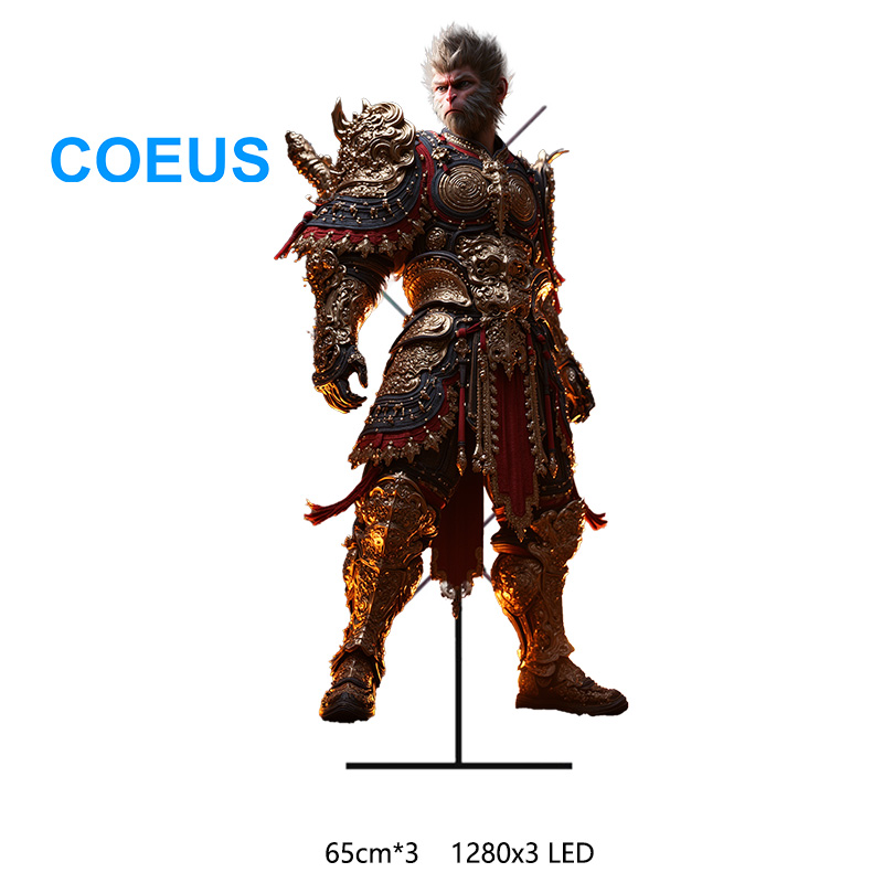 COEUS, 1280LED, Сращивание, 3D-дисплей с голограммой, с качественными рекламными светодиодными лампами для наружного использования, 65-80 см, TF/Wi-Fi вентиляторы