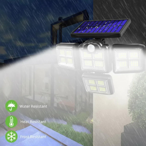 Outdoor Solar Garden <b>Light</b> with Remote 4 Heads Motion <b>Sensor</b> Lamp IP65 Waterproof 270 Wide Angle Wall <b>Lights</b> with 3 Modes 198Led - Product Image 2
