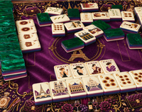 Tuiles de Mahjong Américaines Premium Sans Supports, Pions et Dés Vert Émeraude, Design Parisien pour Adultes, Soirée de Jeu de Fêtes