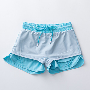 Hot Selling Gym Tennis Parent-Child Sports <b>Short</b> Pants Leopard Print Solid Color Two-Piece Inner Lining <b>Shorts</b> - Product Image 4