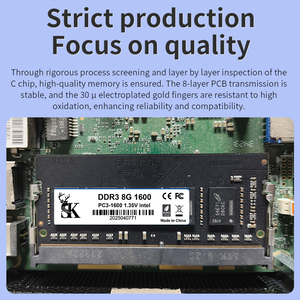 Rasalas 8GB Dual Rank SODIMM RAM pour ordinateur portable <span class=keywords><strong>2x8GB</strong></span> <span class=keywords><strong>DDR3</strong></span> PC3L-12800S 12800 Non-ECC Non-bufferisé 1.35V CL11 2Rx8 1600MHz En stock - Product Image 4