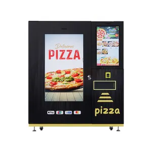 可以添加带烘焙系统的户外披萨自动售货机和准备烘焙披萨的冰箱