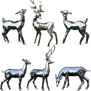 Park and garden metal stainless steel decoration animal sculpture modern life size bronze deer garden statues - Product Image 1