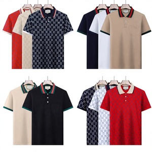 Collezione di <span class=keywords><strong>Polo</strong></span> di Lusso con Monogramma per <span class=keywords><strong>Uomo</strong></span> - Maglietta a Maniche Corte con Colletto Classico a Contrasto - Product Image 1