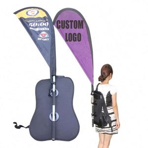 Drapeau publicitaire personnalisé en forme de larme pour la promotion, avec logo sur mesure, vente en gros à prix réduit, fabrication de drapeaux de sac à dos personnalisés - Product Image 1