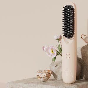 ポータブルワイヤレスヘアストレートブラシヘアフレンドリー充電式フラットアイロン - Product Image 1