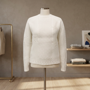 Pull en tricot à col rond pour femme, couleur unie, manches longues, style décontracté - Product Image 4