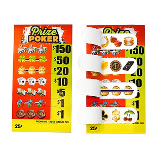 แท็บดึงสไตล์การพนันตั๋วแบบดึงสำหรับงานเลี้ยงชื่นชอบการปรับแต่งจำนวนมากตั๋วจับฉลากกระดาษ - Product Image 5