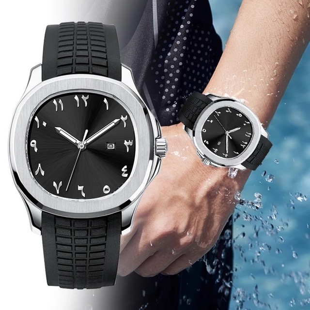 Fashion Top Brand Custom Logo Silicone Band Wrist Watch 3ATM Water Resistant Sports Quartz Watches for Men