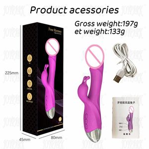 JoyPark USB şarj edilebilir seks oyuncak mastürbasyon G nokta odak 10-Speed IPX5 su geçirmez olmayan lateks silikon tavşan vibratör kadınlar için - Product Image 6