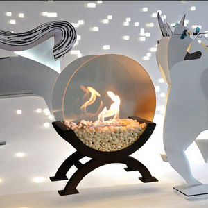 Insert de cheminée ovale au design moderne à <span class=keywords><strong>bio</strong></span>éthanol, décoration unique pour table de salle à manger, banquets et fêtes de Noël - Product Image 3