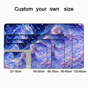 Alfombrilla de Escritorio de Goma con Diseño Personalizado de Dragón Anime Girl, Alfombrilla de Ratón para Juegos Extragrande con Bordes Cosidos para Escritorio - Product Image 2