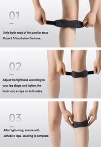 Sangle de genou réfléchissante en nylon, légère et respirante, pour la course et les activités de plein air – Ajustable et antidérapante - Product Image 3