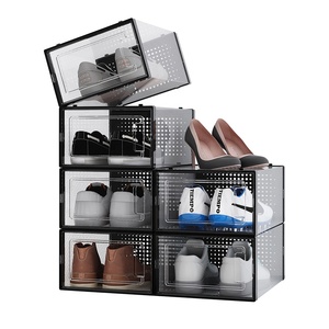 Clear Stackable Shoe Organizer Plastic Shoe Storage Box