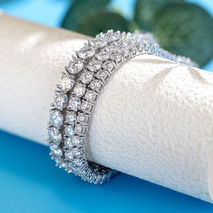 Pulsera de Tenis de Plata 925 con Diamante de 3mm Moissanita, Joyería de Alta Calidad al por Mayor, Cadena de Tenis Estilo Hip Hop - Product Image 3