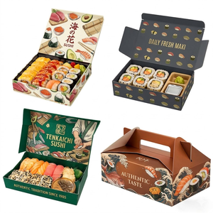 Custom Logo Eco-Friendly Kraft Paper Sushi Box | Food Grade Matte Lamination <b>Sliding</b> <b>Drawer</b> Takeaway Packaging - Product Image 6
