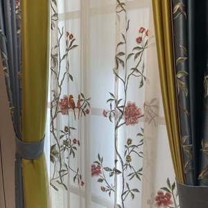Nouvelle broderie d'atmosphère haut de gamme <span class=keywords><strong>2022</strong></span> nouveau tissu de rideau Jacquard occultant de haute précision de Style chinois - Product Image 3