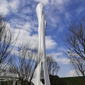 Gran Escultura de Acero Inoxidable 'Fortaleza Espiritual', Estructura Emblemática para Plazas y Parques Empresariales - Product Image 2