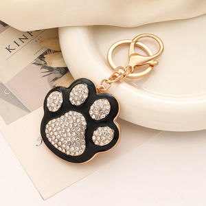 Creative <b>Cartoon</b> Bear Paw Rhinestone Keychain Tassel Bag Charm for Women Fashion Trendy Key <b>Ring</b> Accessory Japan Korea Style - Product Image 4