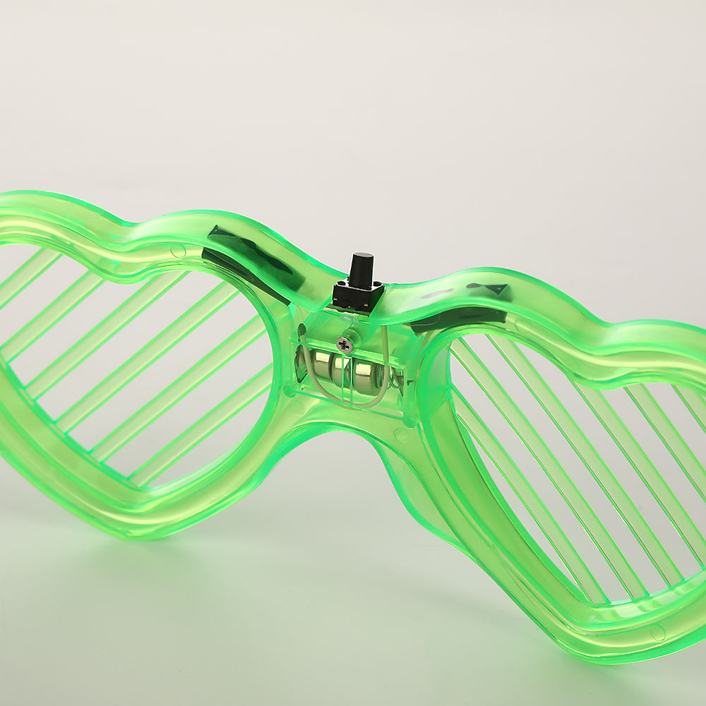LED Heart-shaped Louver Flashing Glasses-Diwali Ramadan Party Accessories Customizable Colors Long Life Battery Enhanced