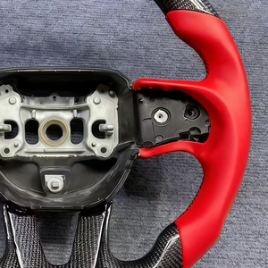 Accessoires de voiture rouges pour Dodge Charger <span class=keywords><strong>Challenger</strong></span> Hellcat Charger <span class=keywords><strong>Challenger</strong></span> SRT <span class=keywords><strong>RT</strong></span> 2015 2016 Volant en fibre de carbone - Product Image 3