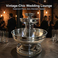 Fontaine à champagne pour mariage, fontaine à vin électrique en acier inoxydable, distributeur de vin, location, centre de table pour fête