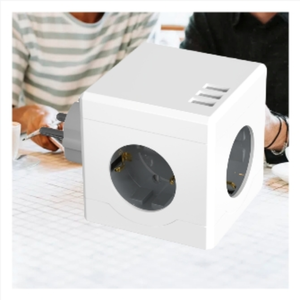 New Korea KC 3 USB a 3 AC Outlets EU Travel <b>Adapter</b> 250V/16A 6-in-1 Cube Outlet Power Eu Socket Strip <b>Adapter</b> EU Plug - Product Image 1