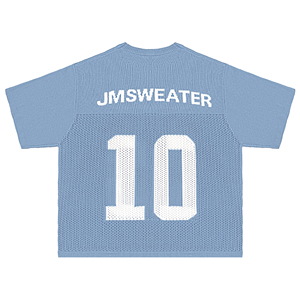 OEM lưới sọc tùy chỉnh Ngắn Tay Áo đan bóng đá thư Jersey lưới Crochet bông dệt kim bóng đá Jerseys T-Shirt Áo len - Product Image 2