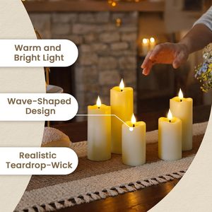 Wedding Church Christmas Decoration Lights Set 3 Led <b>Candles</b> Paraffin Real Wax Led <b>Candle</b> Light LED <b>Candle</b> with Remote - Product Image 4