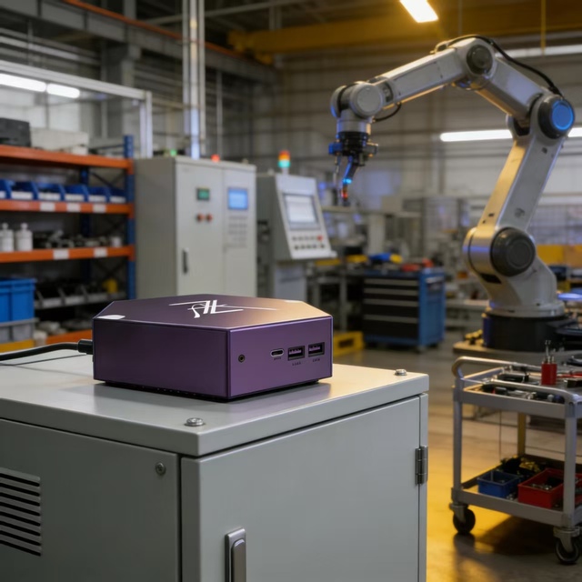 Fanless Industrial Mini PC Host, Wide-Temp Operation, VESA Mount, for Harsh Factory Floor & Edge Computing