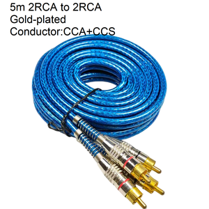 Cable de Audio de Alta Fidelidad 2RCA a 2 RCA, Conectores Chapados en Oro, para Subwoofer de Auto, Amplificador, TV, DVD - Product Image 5