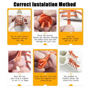 Cordones Elásticos Redondos Resistentes Sin Atar para Niños y Adultos, Sistema de Atado Rápido y Fácil con Cierre de Resorte y Clips de Cola, 120 cm - Product Image 3