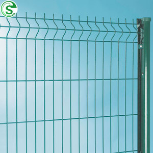 Nhà Máy Trực Tiếp Giá Bán Buôn Màu Xanh Lá Cây Tráng 3 Đường Cong Hàn Lưới Panels Vườn Sắt Hàng Rào Panels - Product Image 5