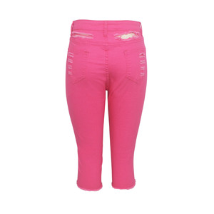 Jeans a Vita Alta Rosa al Ginocchio, <span class=keywords><strong>Skinny</strong></span> Strappati, <span class=keywords><strong>Pantaloni</strong></span> a Sigaretta in Denim - Product Image 4