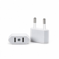 Adaptor Perjalanan EU Mini 2 Pin Colokan Euro Konverter ABS Tahan Api Adaptor Dinding Portabel Pasokan Pabrik Tersedia Pesanan Kecil