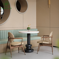 HUALIN Cabine de canapé de restaurant de luxe de style moderne Cabine de table et chaises de restaurant sur le thème des cafés d'hôtel