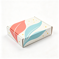Boîte cadeau créative imprimée en offset avec motif abstrait de feuilles, boîte d'expédition en carton ondulé haute résistance