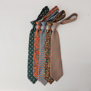 Nouvelle Arrivée Stock d'Usine Vente en Gros Rétro 9CM Imprimé Bleu Clair <span class=keywords><strong>Vert</strong></span> <span class=keywords><strong>Foncé</strong></span> en Polyester <span class=keywords><strong>Cravate</strong></span> pour Hommes - Product Image 3