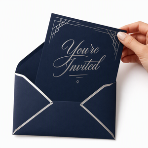 Sobre Personalizado <span class=keywords><strong>de</strong></span> Alta Calidad con Estampado en Caliente con Lámina Dorada y Plateada para Invitaciones Comerciales, Tarjetas Postales y Porta-Tickets Premium - Product Image 2