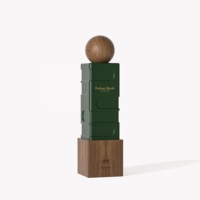 Flacon de parfum vide OEM 100 ml, design de flacon de parfum de luxe vert antique avec bouchon rond en bois