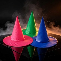 Cappello da strega tinta unita per Halloween, costume da adulto, taglia unica, per feste e cosplay, leggero, blu, rosa, verde, 40 cm