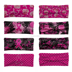 FQ на заказ розовая лента Надежда спортивные рукава повязка на голову розовая лента для выявления рака груди унисекс повязка на голову - Product Image 5