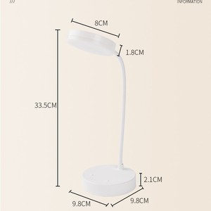 Lampe de bureau LED avec abat-jour en plastique, gradation progressive, trois températures de couleur commutables, protection des yeux, lumière d'étude - Product Image 2