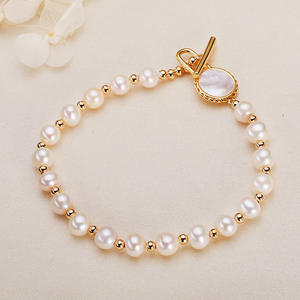 สร้อยข้อมือแบบหัวเข็มขัด OT ประดับเปลือกหอยฝังละเอียด ดีไซน์เฉพาะกลุ่ม ประดับมุกน้ำจืด คุณภาพเยี่ยม จากผู้ค้าส่งเครื่องประดับจูจี้ - Product Image 2