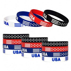 Bracelets en silicone élastiques pour poignet, bracelets de vote en caoutchouc imprimés, bracelets en silicone personnalisés avec logo - Product Image 1