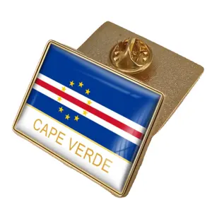 Cape Verde Flag Crystal Epoxy Badge Pin World Flag Pins