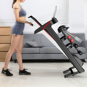 Tapis roulant électrique pliable <span class=keywords><strong>de</strong></span> <span class=keywords><strong>type</strong></span> domestique, écran LCD bleu, capacité <span class=keywords><strong>de</strong></span> 100 kg, plage <span class=keywords><strong>de</strong></span> vitesse <span class=keywords><strong>de</strong></span> 1 <span class=keywords><strong>à</strong></span> 12,8 km/h, montage facile - Product Image 4